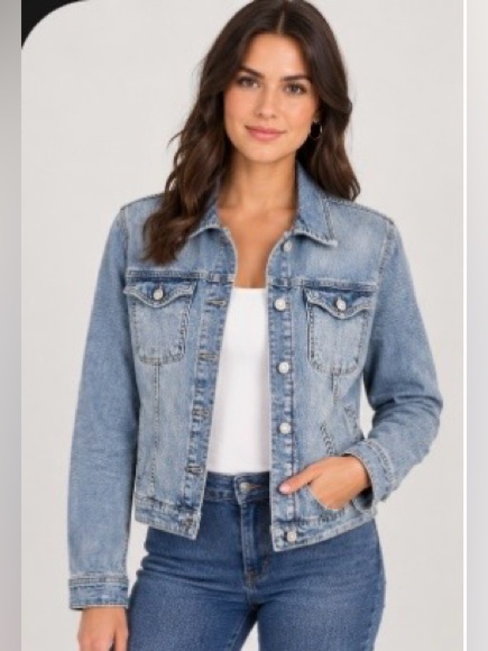 Kensie Light Wash Denim Jacket - Size Large (L)